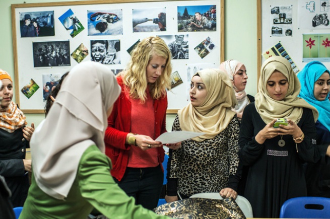 Urdal in charge for a photography workshop at An-najah university in Nablus