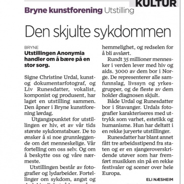 Review ANONYMIA, Stavanger Aftenblad 