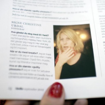 Urdal in Stella magazine, August 2012