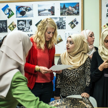 Urdal in charge for a photography workshop at An-najah university in Nablus